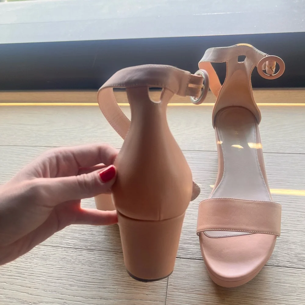 Stuart Weitzman Tan Leather Platform Sandals